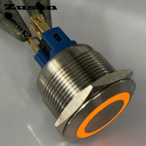 Zusen 22mm 링 Led 조명 스테인레스 스틸 푸시 버튼 스위치 1NO1NC IP65 6V 12V 24V 220V