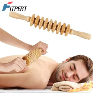 1 PCS 목재 마사지 롤러 트리거 포인트 홈 체육관 수동 나무 근막 마사지 롤러 릴리스 셀룰라이트 아픈 근육 발파