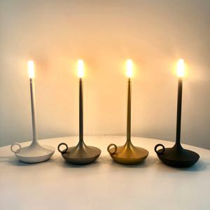 분위기 LED 캔들 USB 충전 레스토랑 바 램프 데스크탑 장식 터치 나이트 라이트 LED 데스크 램프 캔들 라이트 테이블 램프