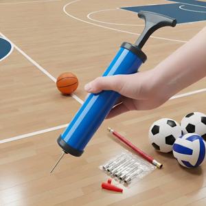 새로운 10개/세트 휴대용 미니 핸드 에어볼 펌프 인플레이터 키트 (축구, 농구, 배구용 바늘 포함)