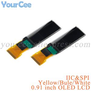OLED LCD 스크린 디스플레이, 0.91 인치, 0.91 인치, 화이트, 블루, 옐로우, 128x32, 128x32, SSD1306 통신