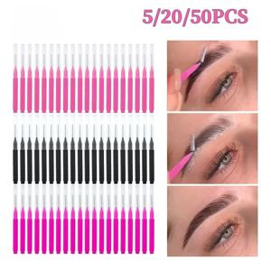 5/10/50PCS 미니 눈썹 브러시 눈썹 파마 브러시 일회용 눈썹 리프팅 브러쉬 구부릴 수있는 마이크로 속눈썹 브러시 애플리케이터 도구