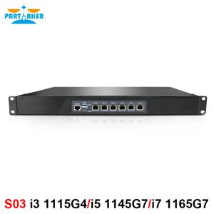 파트커 1U 랙마운트 방화벽 어플라이언스 인텔 I3 1115G4 I7 1195G7 I5 12450H (6개의 I226 25G NIC 포함) 소프트 라우터 pfSense OPNsense