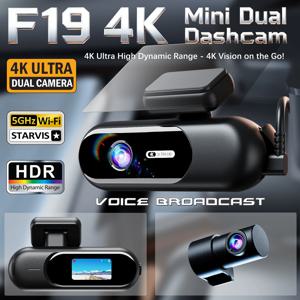 자동차용 블랙박스 4K UHD 녹화 전후방 카메라 HDR 야간 시야 녹화기 내장 Wi-Fi 24시간 주차 모드 앱 모니터링
