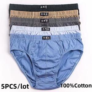 남성용 면 팬티 5개입/세트 남성 속옷 팬티 반바지 2025 섹시 언더웨어 XL 2XL 3XL 4XL 5XL 6XL