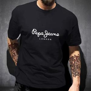 최신 Pepe Jeans London T 셔츠 여름 남성 반팔 인기 패션 100% 코튼 탑 트렌디 스트리트웨어 티셔츠 의류Y2K