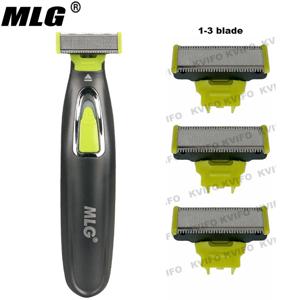MLG 블레이드 전기면도기 남녀공용 휴대용 전신 트리머 USB T자형 블레이드 면도기 수염 겨드랑이용 세척 가능