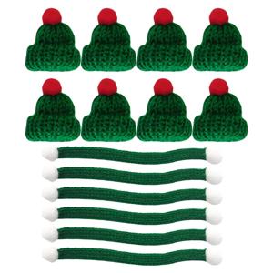 20Pcs 미니 크리스마스 니트 모직 모자 스카프 DIY 크리스마스 용품 의류 가방 전화 액세서리 휴일 축제 장식 니트