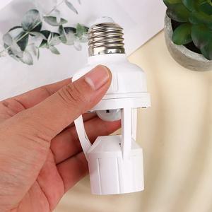 모션 센서 LED 램프 베이스 E27 소켓 컨버터, AC100-240V 전구 거치대 어댑터 스위치, 조정 가능한 PIR 인체 유도