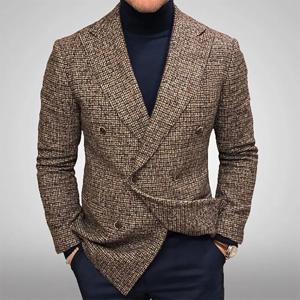 영국 스타일 남성 정장 재킷 비즈니스 캐주얼 Agentleman 코트 가을 겨울 패션 빈티지 블레이저 겉옷 streetwear