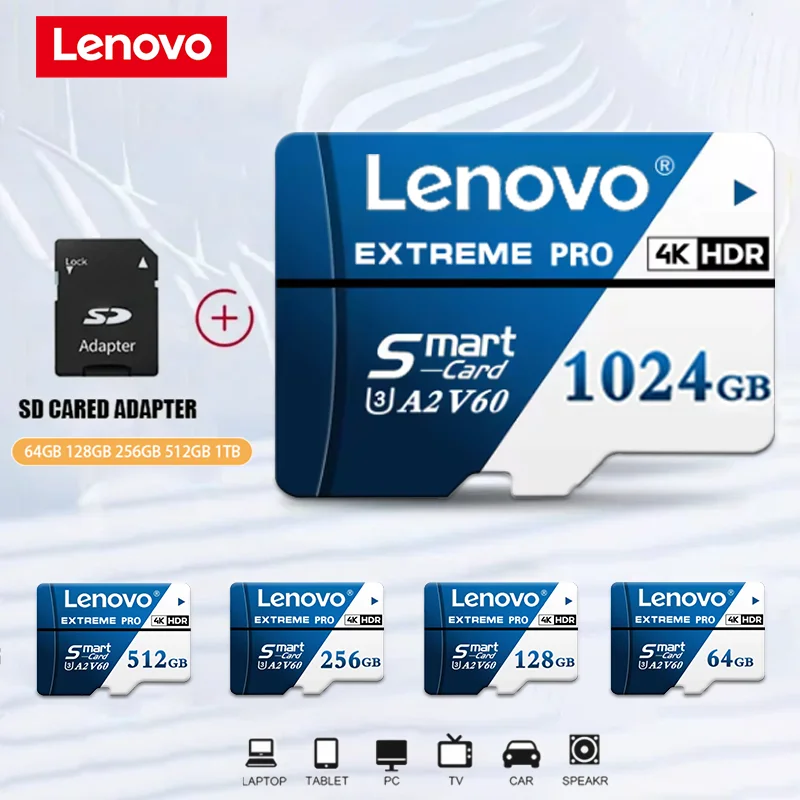 레노버 마이크로 1TB 메모리 SD 카드 512GB 256GB 128GB 64GB SD 카드 TF 플래시 드라이브 클래스 10 메모리 카드 저장 장치 드롭쉬핑