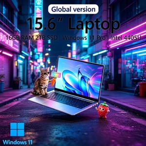 2026 크립틱 초슬림 노트북 15.6인치 16GB 램 2TB SSD 인텔 4405U 셀레스티얼 게이밍 PC 1920*1080 디스플레이 노바테 오피스 스터디
