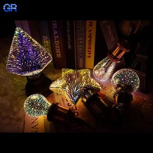 LED 에디슨 3D 다채로운 전구 E27 AC110V 220V 빈티지 장식 휴일 전구 ST64 앰플 LED 야간 조명