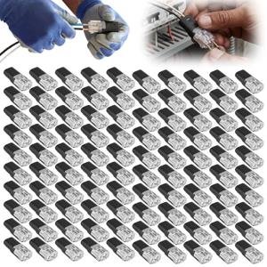 100pcs 이중 와이어 플러그인 커넥터 Led 라이트 스트립 커넥터 2 핀 커넥터 잠금 버클이있는 저전압 와이어 커넥터