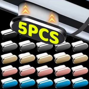 5-1PCS 금속 Type-C 먼지 플러그 USB 충전 포트 보호기 삼성 화웨이 Xiaomi 전화 먼지 플러그 캡 용 먼지 방지 플러그 커버 캡