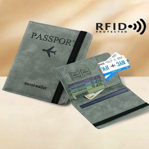 PU RFID 여권 커버 신용 ID 카드 지갑 방수 문서 비즈니스 붕대 여권 홀더 여행 다기능 보호대