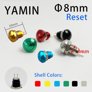 10pcs 8mm 재설정 순간 금속 푸시 버튼 스위치 방수 IP65 자동차 자동 엔진 PC 전원 시작 스타터 경적 초인종 벨