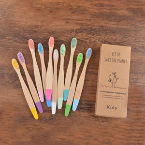 어린이 10 조각 다채로운 대나무 칫솔 나일론 강모 에코 페인트 칫솔 어린이 Arosse a Dent Bambou Vegan Tooth Dental