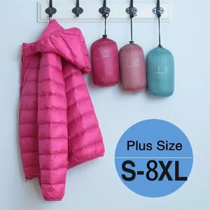 26 색상 보라색 여성 자켓 2023 새로운 봄 겨울 흰색 오리 따뜻한 초경량 Packable 퍼퍼 코트 여성 파카