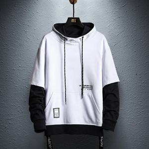새로운 패치 워크 후드 티셔츠 힙합 남성 풀오버 후드 streetwear 캐주얼 패션 의류 colorblock 까마귀