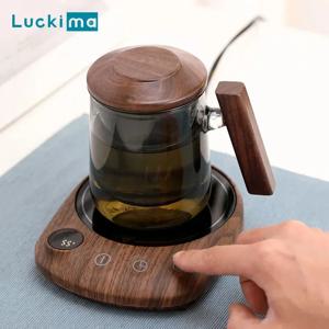 전기 음료 가열 플레이트 200W 스마트 밀크 티 커피 컵 머그잔 따뜻한 책상 5 온도 타이머 자동 차단