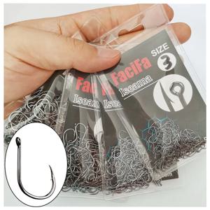 100 Pcs Iseama 잉어 낚시 후크 오프셋 서클 후크 단일 플라이 낚시 지그 후크 가시 바다 Fishhook 태클 액세서리