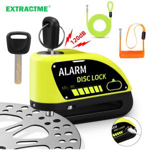 Extractme 오토바이 알람 디스크 브레이크 잠금 장치 120dB 자전거 바퀴 디스크 자물쇠 보안 도난 방지 잠금 장치 스쿠터 Alarma Motocicleta