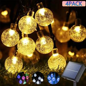 1/2/4PCS 태양 문자열 조명 야외 60 Led 크리스탈 글로브 조명 8 가지 모드 정원에 대 한 방수 태양 전원 파티오 조명