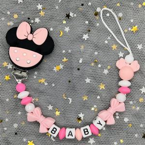 사용자 정의 이름 아기 젖꼭지 클립 체인 실리콘 구슬 Teether 장난감 더미 홀더 러시아어 영어 이름 젖꼭지 체인 신생아 선물