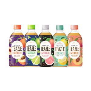 웅진 티즐 제로 유자그린티 500ml 20개 외 4종 피치우롱티/자몽블랙티/라임민트티/피치얼그레이