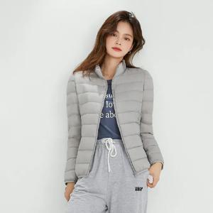 90% 화이트 덕다운 여성 숏 퍼퍼 재킷, 한국 슬림 초경량 포장 가능, 따뜻한 다운 코트, 가을 겨울, 2024 신상