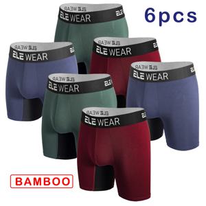대나무 남성용 통기성 복서 팬티, 언더팬츠 플러스 사이즈 패션, 복서 브리프 트렁크, 6 개