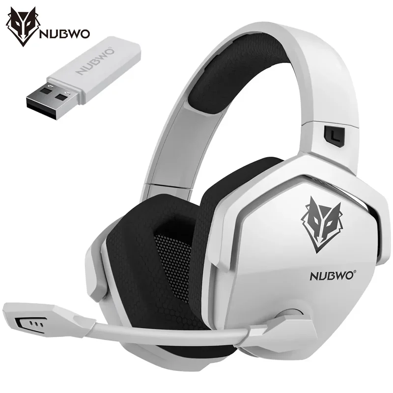 NUBWO G06 듀얼 무선 헤드셋 게이머 PS5, PS4, PC, 모바일, 스위치용 마이크가 포함된 2.4GHz Bluetooth 5.3 게임용 헤드폰