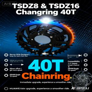 40T 체인링 '내로우 와이드' 12단 키트(TSDZ8 및 TSDZ16 미드 드라이브 모터용) Sram Eagle/Shimano/KMC 호환