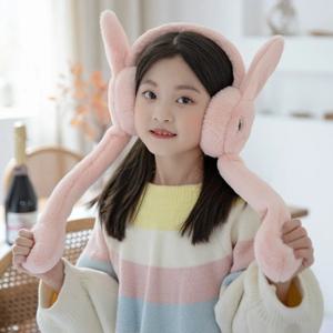 귀여운 움직이는 점프하는 귀 겨울 따뜻한 귀마개 하트 토끼 에어백 귀마개 학생용 귀마개 겨울 시즌