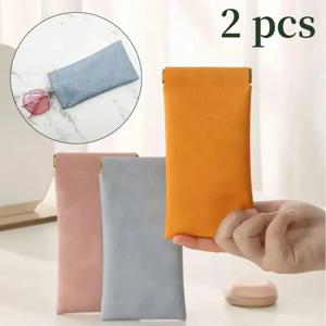 2pcs 자동 폐쇄 선글라스 케이스 PU 가죽 안경 보관 가방 방수 안경 보호 커버 안경 보관 가방
