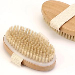나무 솔질 바디 브러시 천연 습식 건식 목욕 마사지기 피부 깊은 클렌징 각질 제거 스킨케어 도구 가정용