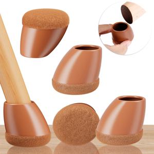8PCS 의자 다리 바닥 보호대 발 커버 15-25 °   두꺼운 펠트 패드 실리콘 가구 테이블 360 °   원목 바닥 보호