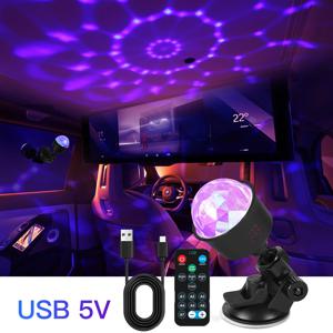 LED 무대 디스코 조명 회전 DJ 볼 스트로브 컬러풀 매직 댄스 카 앰비언트 RGB 크리스마스 선물 파티 클럽 카 레이저 쇼 램프