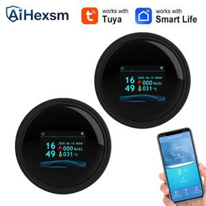 Tuya Wifi 누출 감지기 온도 기능 포함 가연성 가스 감지기 홈 스마트 라이프 지원 천연가스 경보 센서 LCD 디스플레이