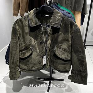 마멜리체 오리지널 디자인 빈티지 디스트레스드 스타일 재킷 남성 의류 코트 아미 그린 코튼 옷 재킷 남성 오버코트