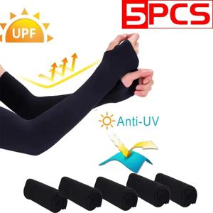 태양 보호용 3/5PCS 팔 슬리브 야외 스포츠용 남성용 및 여성용 팔꿈치 슬리브 UV 보호 팔 슬리브