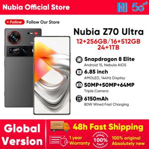 누비아 Z70 울트라 NX733J 스냅드래곤 8 3세대 24GB+1TB 6.85인치 144Hz AMOLED 언더 디스플레이 카메라 5G 스마트폰 80W 고속 충전 6150mAh