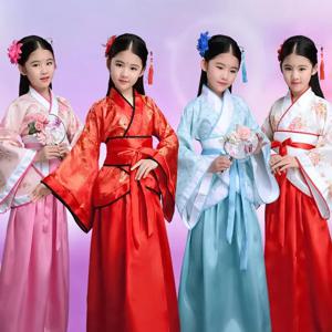 가을 투피스 세트 어린이 한복 코스프레 당나라 소녀 의상 댄스 의상 아기 옷 고대 소녀 의류 한복 어린이 의상