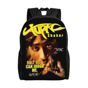 Tupac Only God Can Judge Me 90년대 배낭 스포츠 고등학교 비즈니스 2pac 힙합 데이팩 노트북 컴퓨터 캔버스 가방
