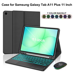 삼성 갤럭시 탭 A11 플러스 11인치용 케이스, 탈착식 블루투스 키보드 커버 삼성 탭 A11+ SM-X230/235/236B/310/315용