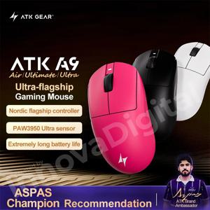 ATK 드래곤플라이 A9 울티메이트 무선 게이밍 마우스 A9 에어 PAW3950 초경량 인체공학적 E-스포츠 게이머 FPS 마우스 CSGO A9 울트라