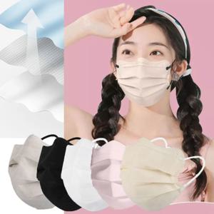 50pcs 통기성 나비 모양 디자인 일회용 페이스 마스크 V-face Morandi 컬러 안티 먼지 마스크 3 레이어 보호 페이스 커버
