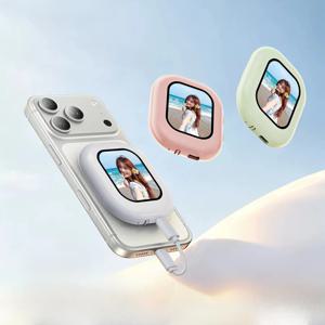 미니 무선 마그네틱 휴대폰 스크린 프로젝터, 모바일 폰 후면 카메라 셀카 비디오 카메라 (브이로그, 라이브 셀카, 스크린용)