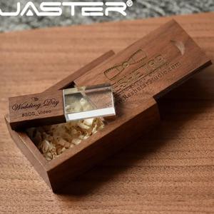 JASTER 크리스탈 플러스 푸시-풀 박스 메이플 USB 플래시 드라이브 16GB 32GB 64GB 128GB 무료 맞춤형 로고 펜 드라이브 크리 에이 티브 비즈니스 선물